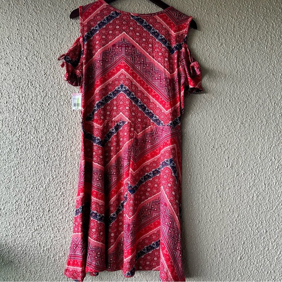 Joe Boxer open shoulder dress open shoulder red white and blue XL NWT - Picture 2 of 8